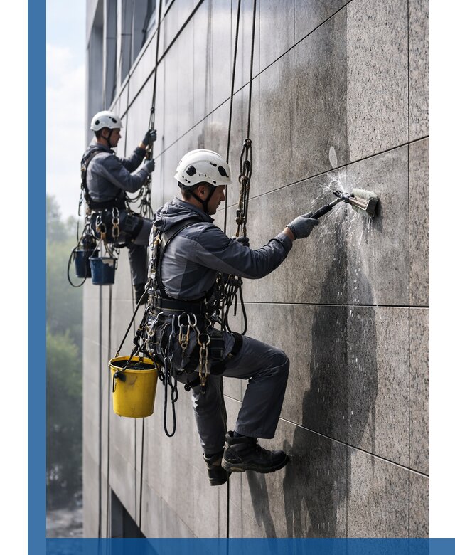 Профессиональная мойка фасада из керамогранита в Узловой