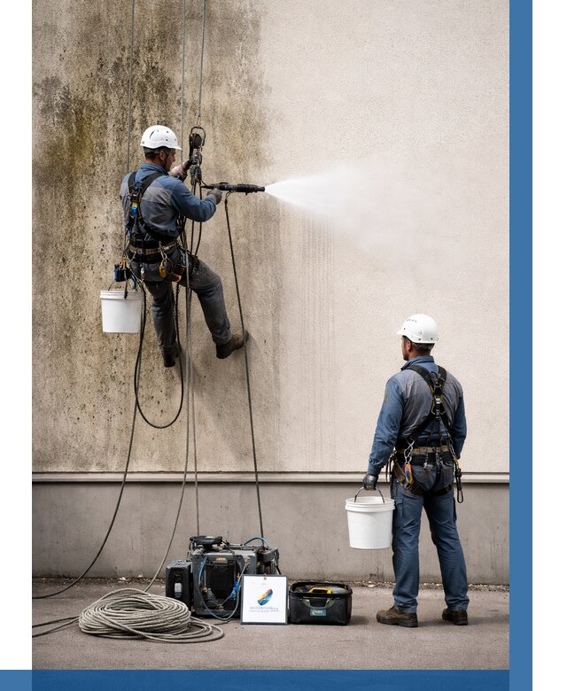 Очистка фасада от плесени в Узловой от 306 р. | ВЫСОТНИК-Злв