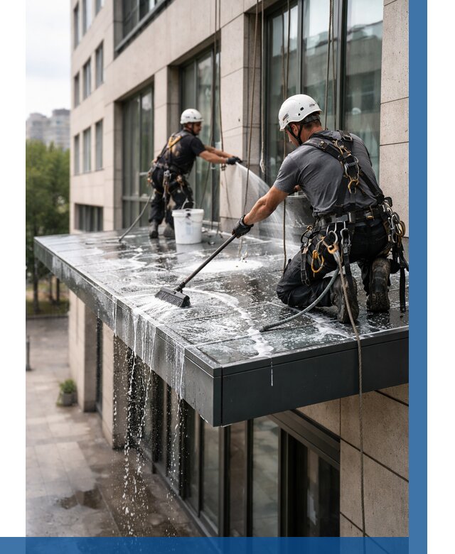 Мойка козырьков и навесов в Узловой от 3565 р. | ВЫСОТНИК-Злв