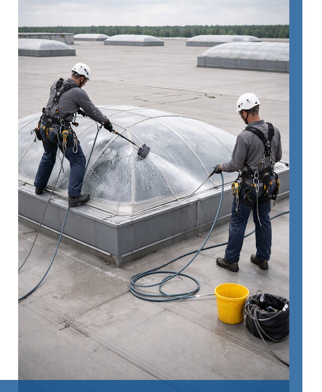 Мойка зенитных фонарей в Узловой, заказать от 4583 р. | ВЫСОТНИК-Злв