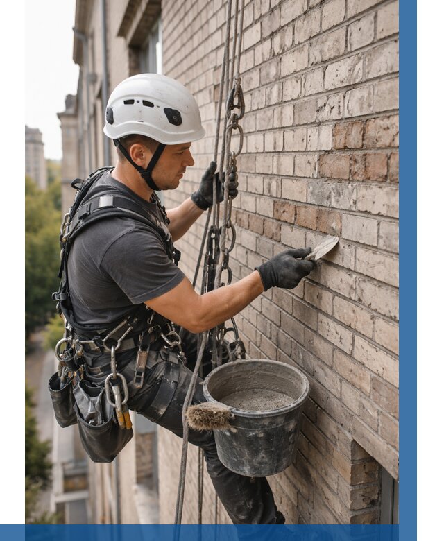 Ремонт кирпичной кладки фасада в Узловой от 1833 р. | ВЫСОТНИК-Злв