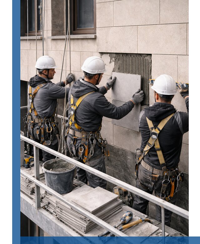 Ремонт облицовки фасада плиткой в Узловой с гарантией