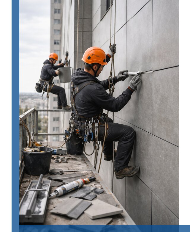 Профессиональный ремонт фасада из керамогранита в Узловой