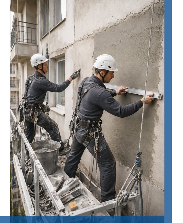 Штукатурка фасада на высоте в Узловой от 917 р. | ВЫСОТНИК-Злв