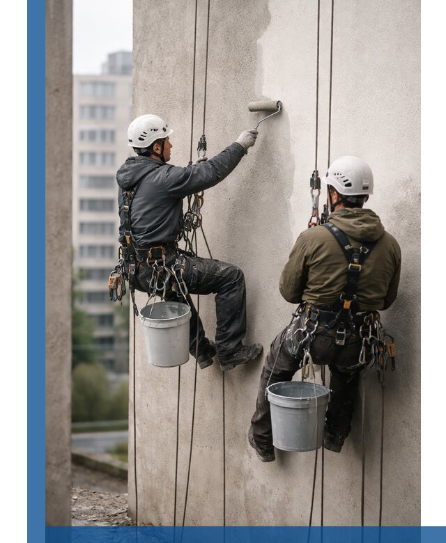 Покраска фасадов высотными альпинистами в Узловой с гарантией