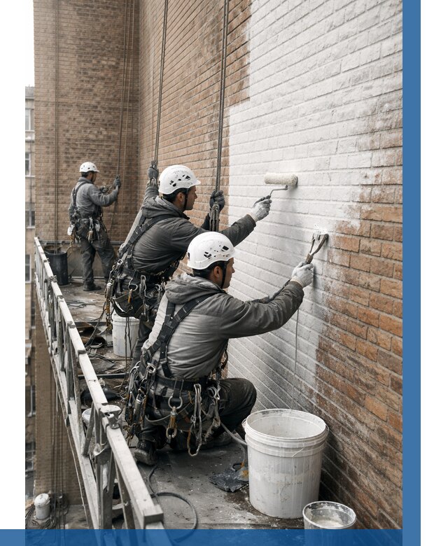 Покраска кирпичного фасада в Узловой от 356 р. | ВЫСОТНИК-Злв