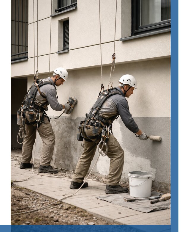 Окраска цоколя здания в Узловой от 458 р. под ключ | ВЫСОТНИК-Злв