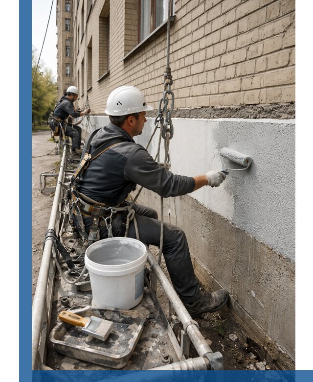 Окраска цоколя здания в Узловой профессионально и надежно