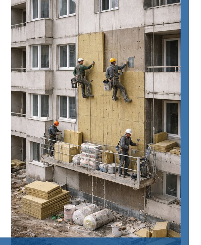 Утепление фасада минватой в Узловой от 1528 р. | ВЫСОТНИК-Злв