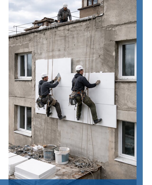 Утепление фасада пенополистиролом в Узловой от 1833 р. | ВЫСОТНИК-Злв