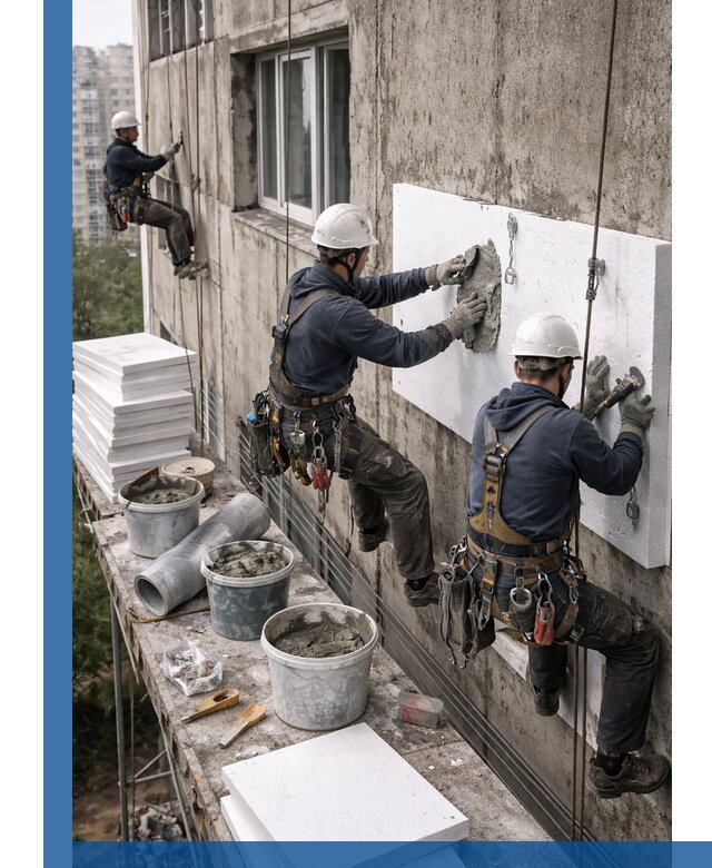 Утепление фасада пенополистиролом в Узловой под ключ