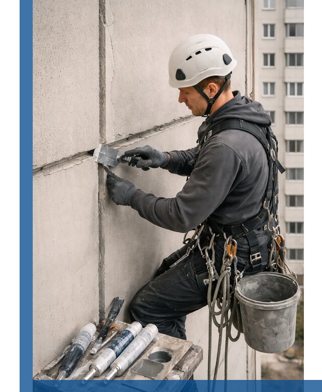 Ремонт межпанельных швов в Узловой герметизация и восстановление