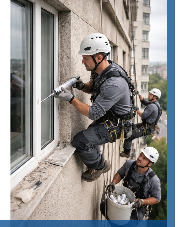 Герметизация оконных швов снаружи в Узловой от 1528 р. | ВЫСОТНИК-Злв