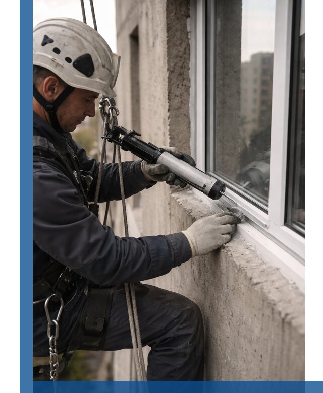 Герметизация оконных швов снаружи в Узловой профессионально