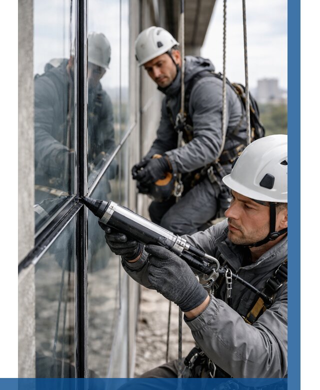 Герметизация витражных швов в Узловой от 662 р. | ВЫСОТНИК-Злв