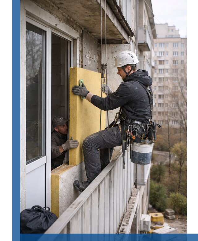 Профессиональное утепление балкона снаружи в Узловой под ключ