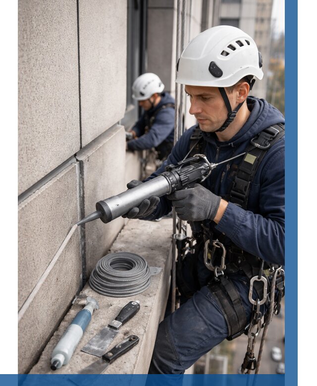 Герметизация деформационных швов фасада в Узловой от 713 | ВЫСОТНИК-Злв