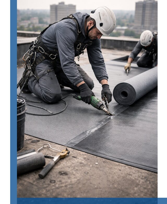 Ремонт мягкой кровли в Узловой с выездом промальпинистов