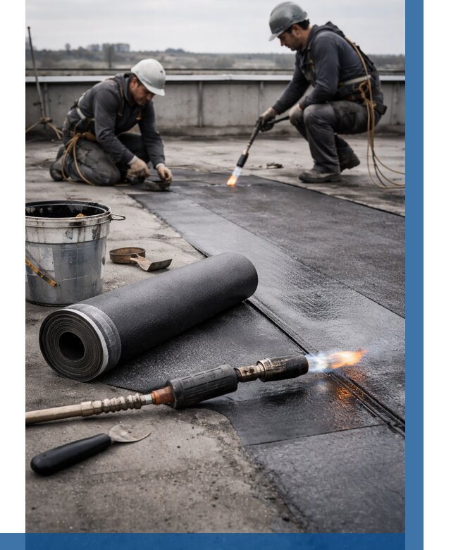 Ремонт рулонной кровли в Узловой от 662 р. | ВЫСОТНИК-Злв