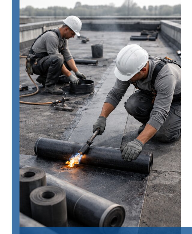 Ремонт рулонной кровли в Узловой герметизация и восстановление