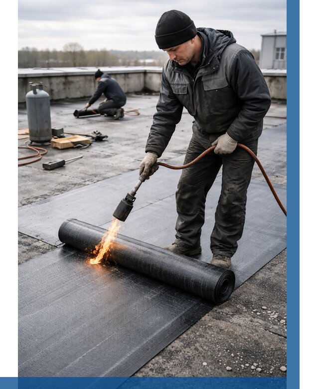 Ремонт наплавляемой кровли в Узловой от 713 р. | ВЫСОТНИК-Злв