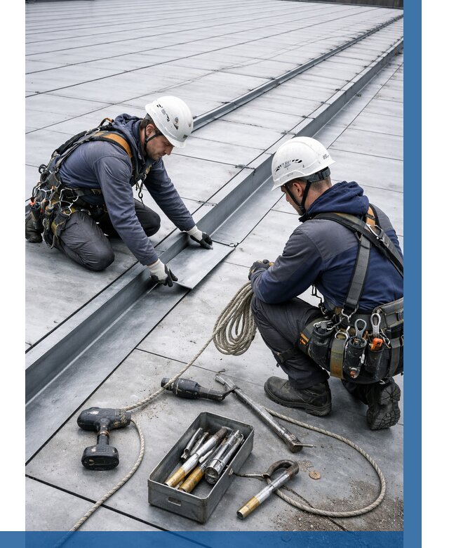 Ремонт фальцевой кровли в Узловой от 713 р. | ВЫСОТНИК-Злв