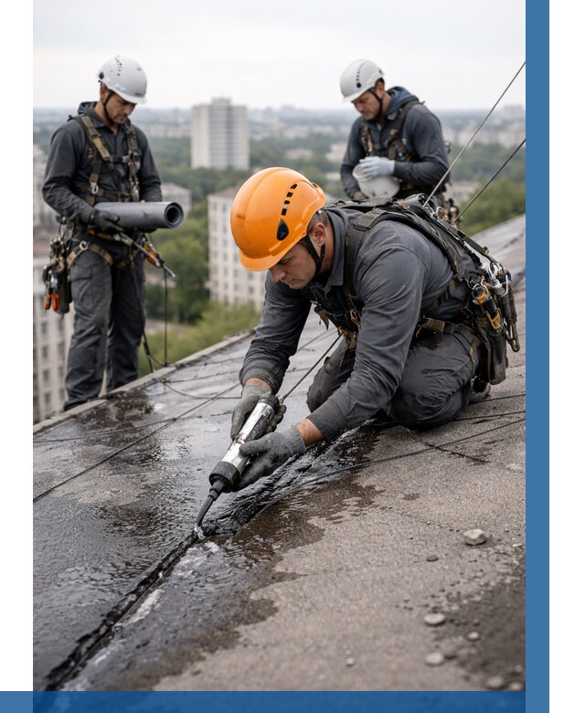 Устранение протечек кровли в Узловой от 12222 р. | ВЫСОТНИК-Злв