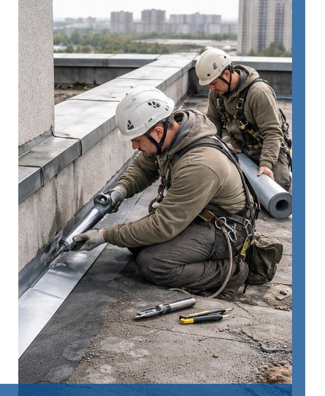 Ремонт кровельных примыканий в Узловой от 1222 р. | ВЫСОТНИК-Злв