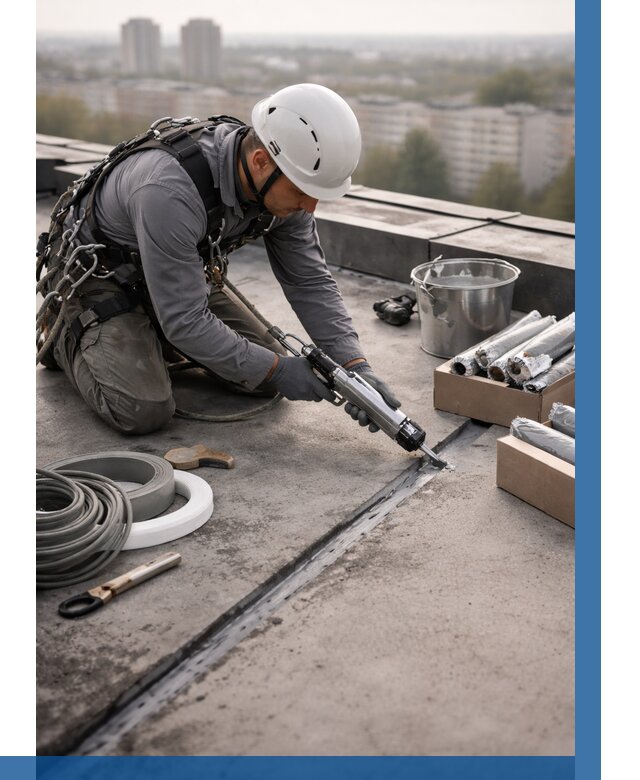 Герметизация швов кровли в Узловой от 458 р./м2 | ВЫСОТНИК-Злв