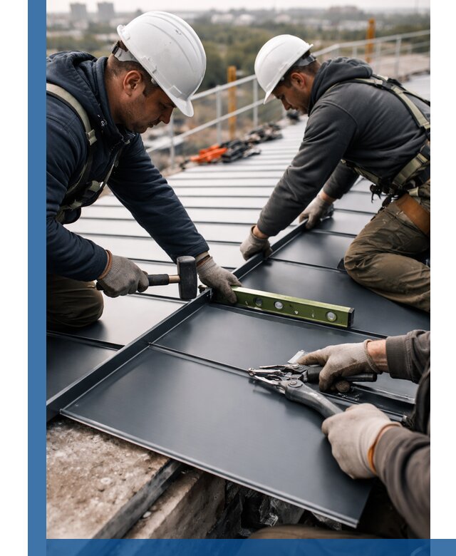 Монтаж фальцевой кровли в Узловой для промышленных зданий