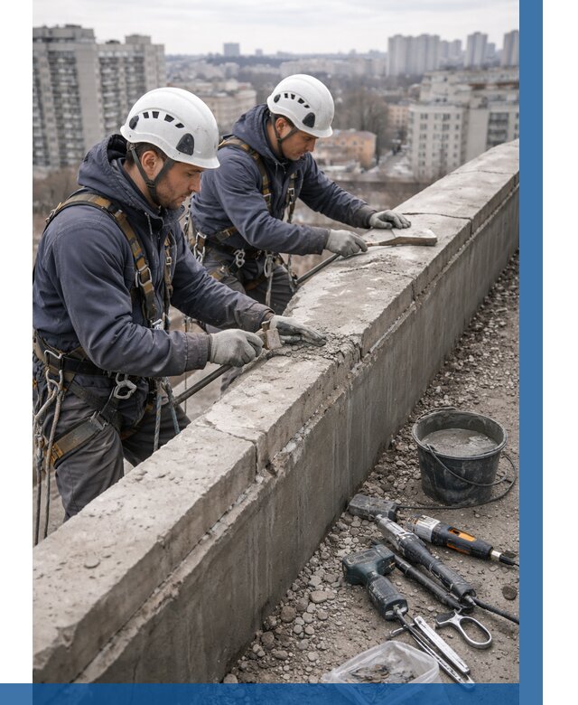 Ремонт парапета на кровле в Узловой от 1528 р. | ВЫСОТНИК-Злв