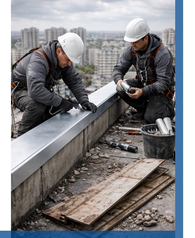 Замена парапетных крышек под ключ в Узловой от 1222 р. | ВЫСОТНИК-Злв