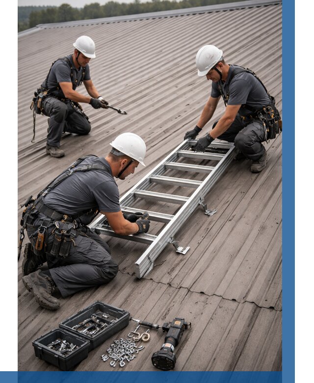 Монтаж кровельной лестницы в Узловой от 4583 р. | ВЫСОТНИК-Злв