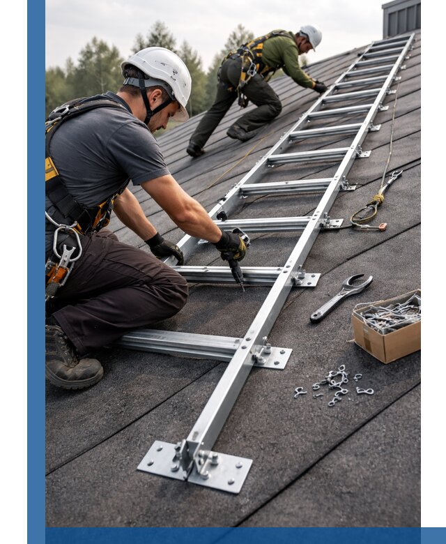 Профессиональный монтаж кровельной лестницы в Узловой под ключ