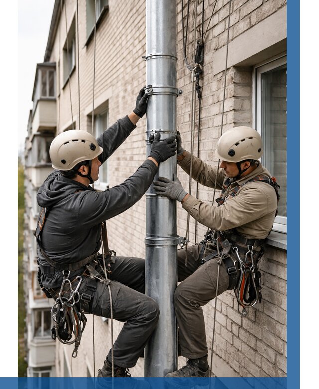 Замена водосточных труб в Узловой от 6620 р. | ВЫСОТНИК-Злв