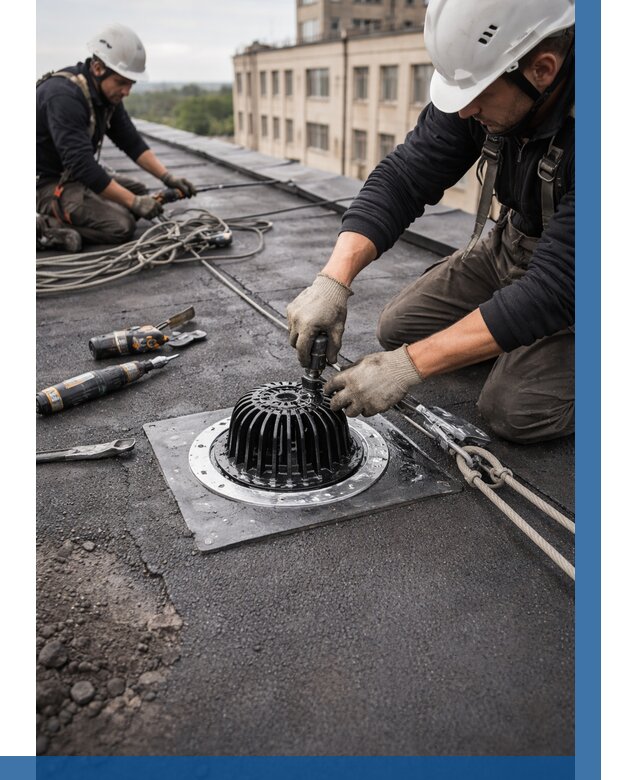 Установка водосточных воронок в Узловой цена от 3565 р. | ВЫСОТНИК-Злв