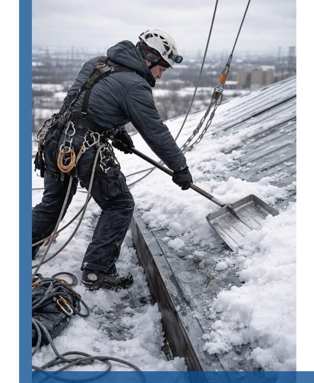 Профессиональная очистка кровли от снега и наледи в Узловой