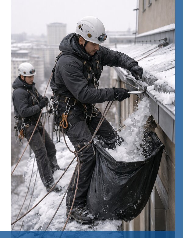 Аварийная очистка крыши в Узловой под ключ от 306 р. | ВЫСОТНИК-Злв