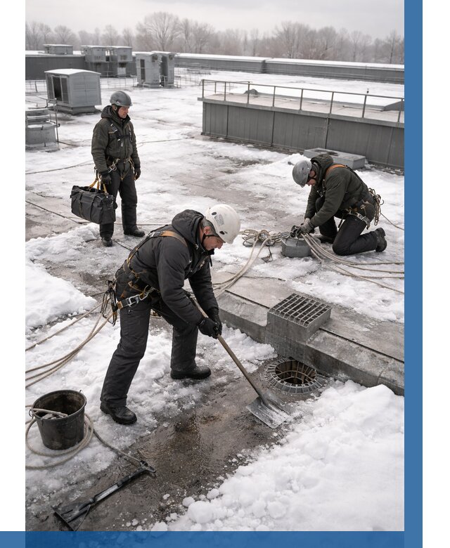 Абонентское обслуживание кровли зимой в Узловой от 8148 р. | ВЫСОТНИК-Злв