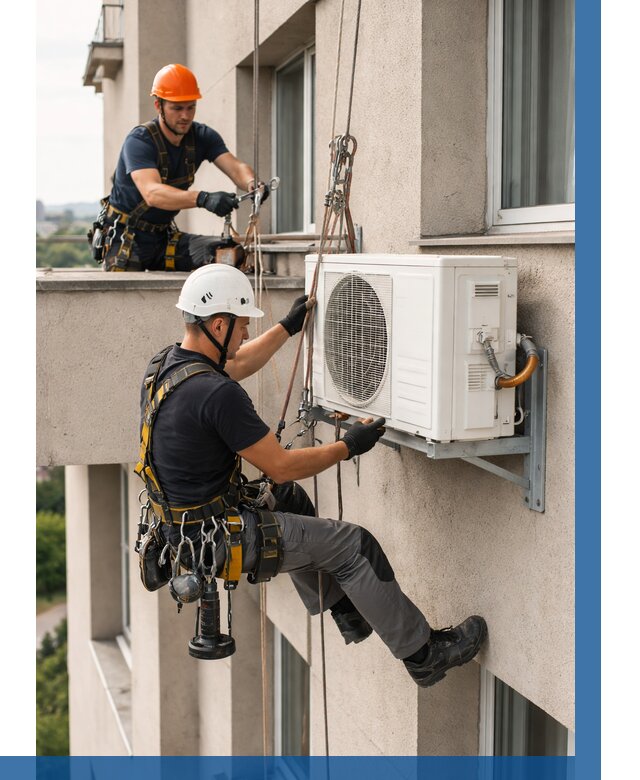 Монтаж внешнего блока кондиционера в Узловой от 6620 р. | ВЫСОТНИК-Злв