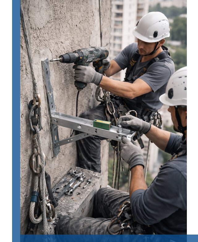 Установка кронштейнов кондиционера и крепежа в Узловой