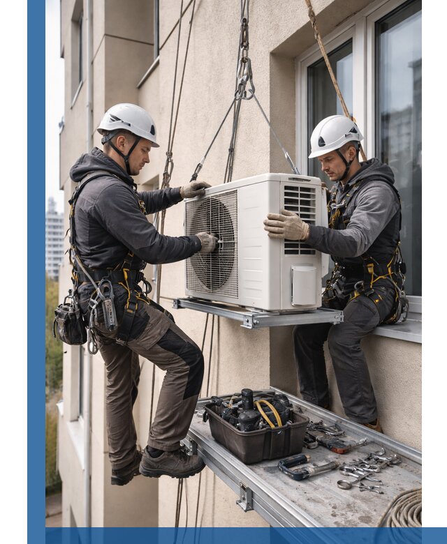 Перенос внешнего блока кондиционера в Узловой с монтажом и крепежом