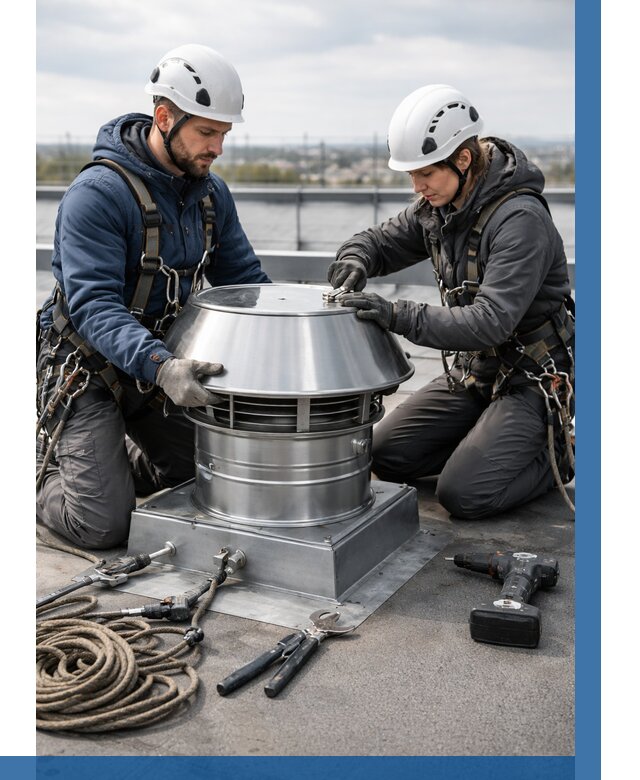 Установка дефлекторов на кровле в Узловой от 4583 р. | ВЫСОТНИК-Злв