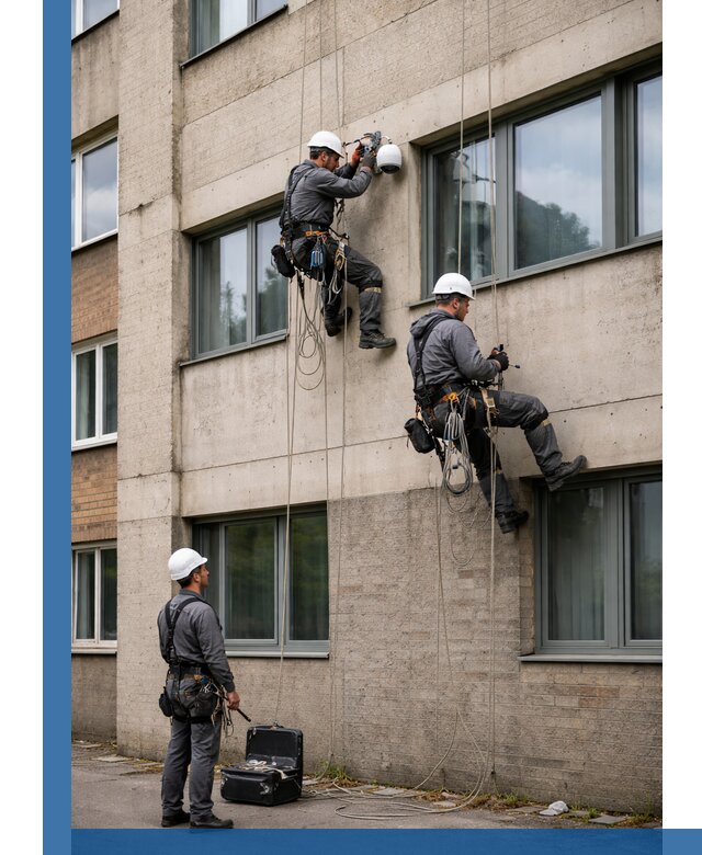 Монтаж фасадных камер видеонаблюдения в Узловой под ключ