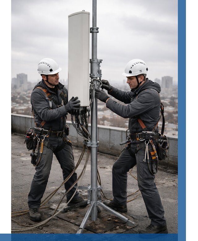 Монтаж антенн связи на крыше в Узловой от 8657 р. | ВЫСОТНИК-Злв