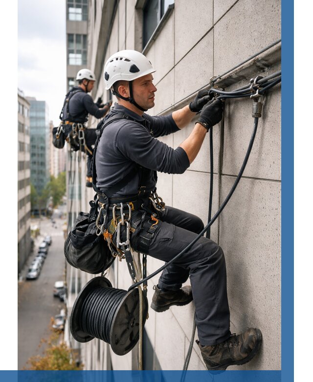 Прокладка кабеля по фасаду в Узловой от 356 р. | ВЫСОТНИК-Злв