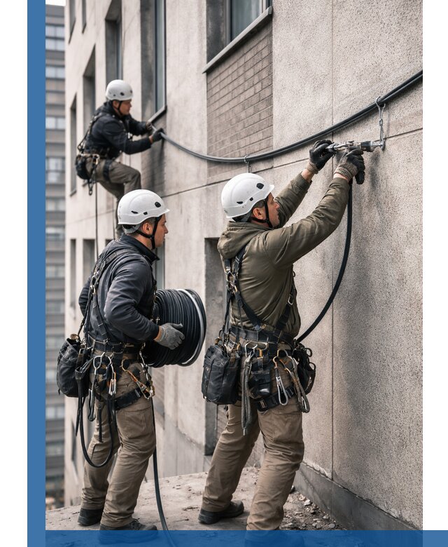 Прокладка кабеля по фасаду в Узловой, профессиональный монтаж