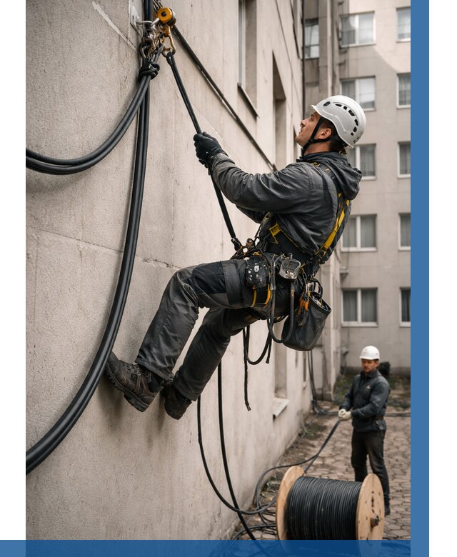 Протяжка кабеля питания на высоте в Узловой от 458 р. | ВЫСОТНИК-Злв