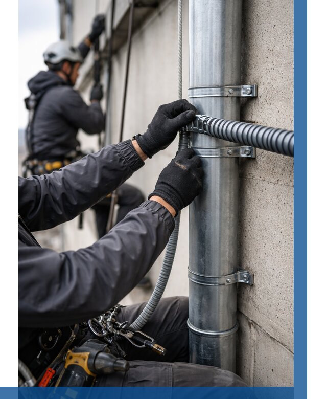 Монтаж гофры для кабеля в Узловой от 306 р. | ВЫСОТНИК-Злв