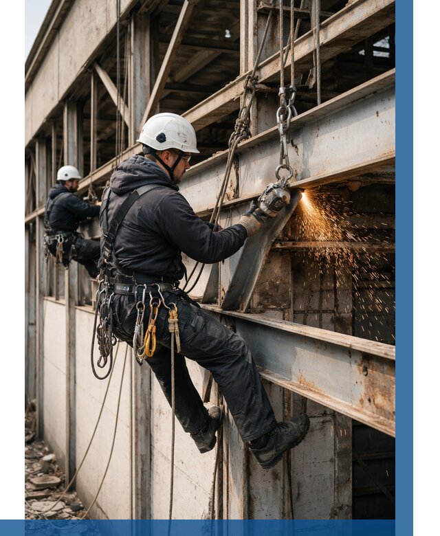 Демонтаж металлоконструкций на высоте в Узловой от 6620р. |ВЫСОТНИК-Злв